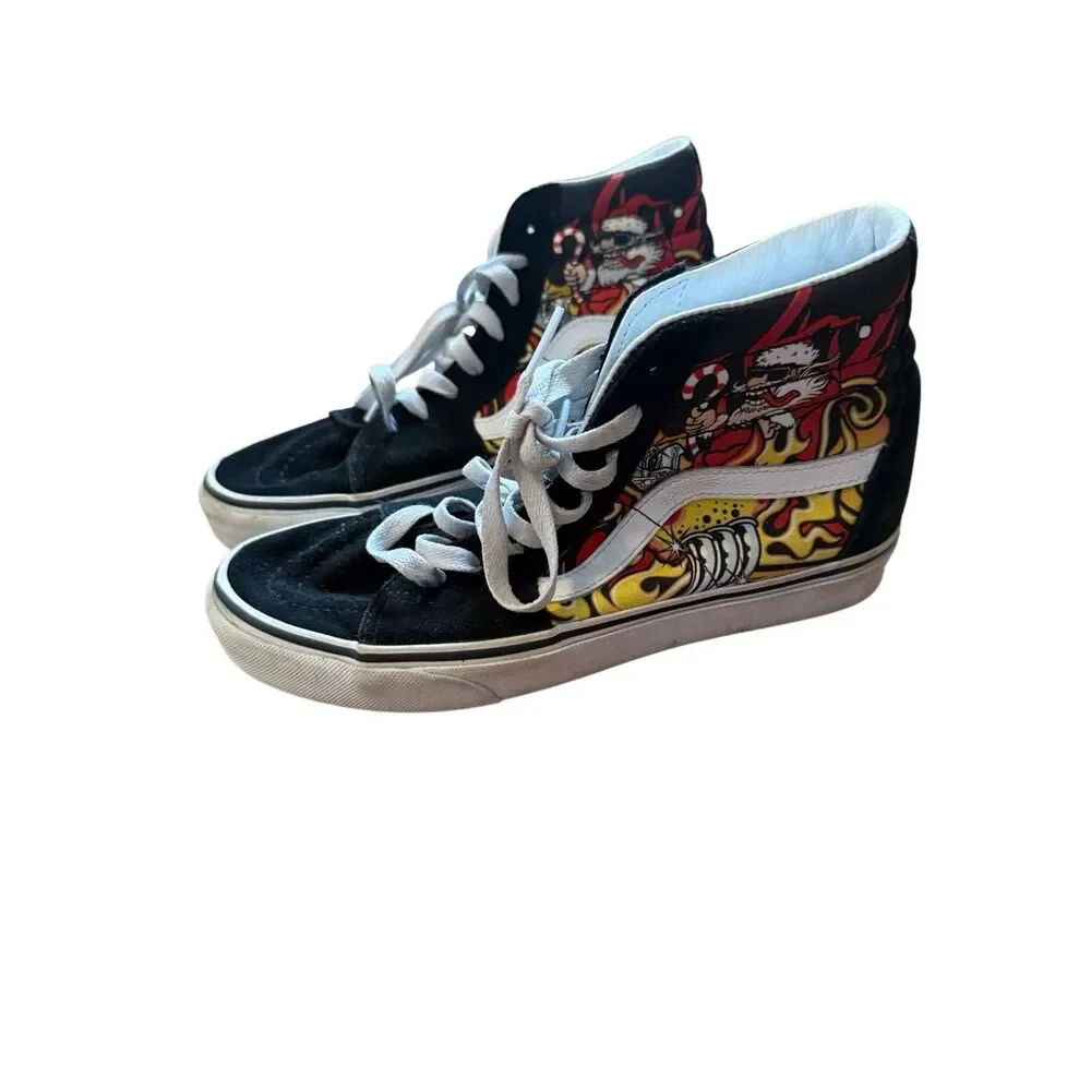 Vans Sk8-Hi Santa Flame - Black Hot Rod High Top men’s 6 women’s 7.5